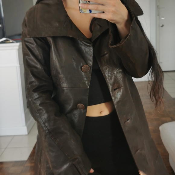 ITALIAN LEATHER AND WOOL DANIER JACKET - Picture 7 of 8